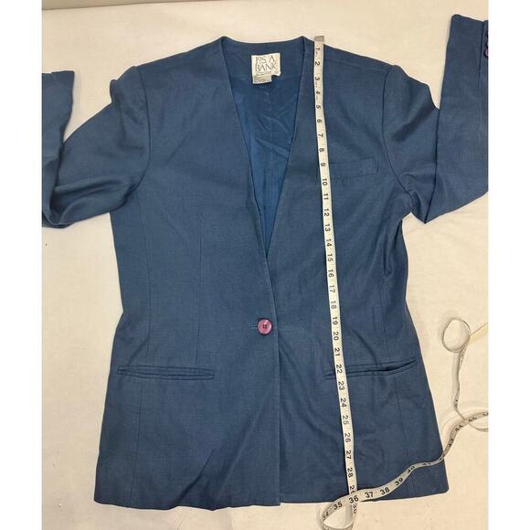 Vintage 100% Linen Single Breasted Lined Blazer Jacket Classic - Women's Size 10 - Picture 4 of 10
